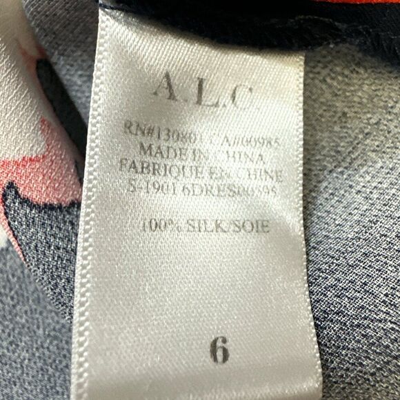 A.L.C. Stella Floral Silk Dress in Midnight Floral Sz 6 Elegant - Picture 8 of 14